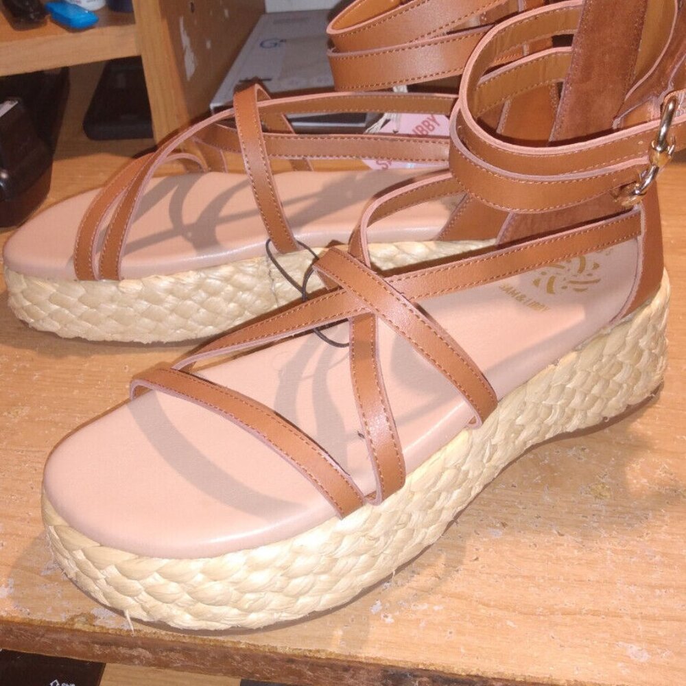 NEW SAM & LIBBY GLADIATOR ESPADRILLE FLARFORM SANDALS WOMENS SIZE 8.5